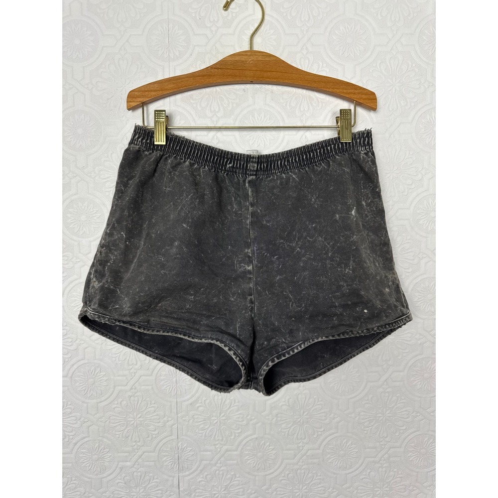 American Apparel Vintage Black Acid Wash Short Shorts High Waist Small Made USA